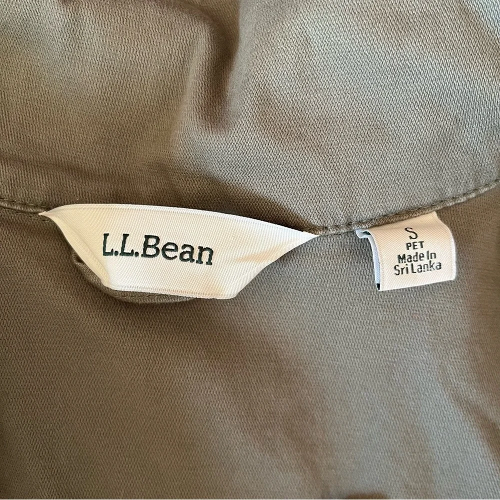 L.L. Bean Classic Utility Jacket Coat Olive Army Green Women's Small Petite - Picture 8 of 13